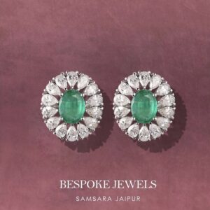 emerald & diamonds earrings